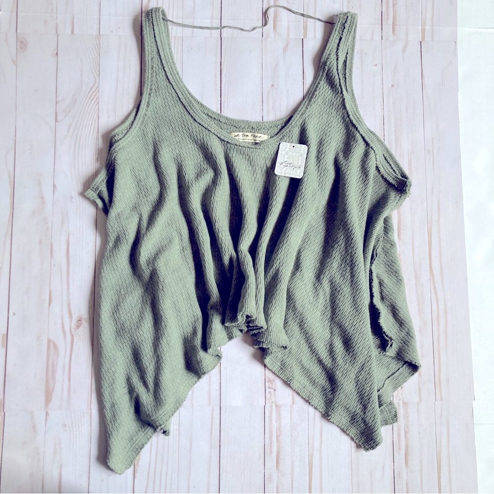 NWT Free People Waffle Sweater Drapey Crop Tank